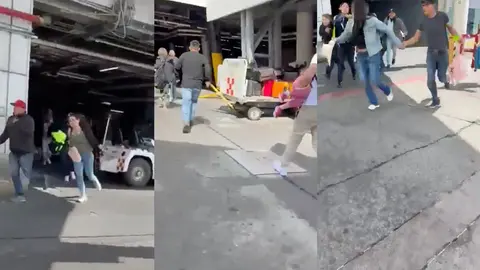 Los pasajeros y trabajadores, al no saber qué pasaba, corrían a buscar un lugar más seguro / Especial