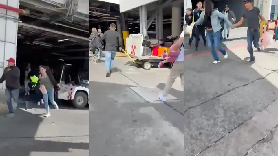 Los pasajeros y trabajadores, al no saber qué pasaba, corrían a buscar un lugar más seguro / Especial