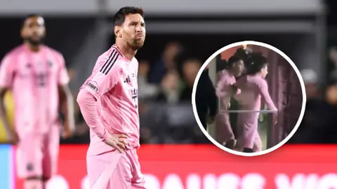 ¡Escándalo! Messi explota contra árbitro y es grabando intentando ingresar al vestidor