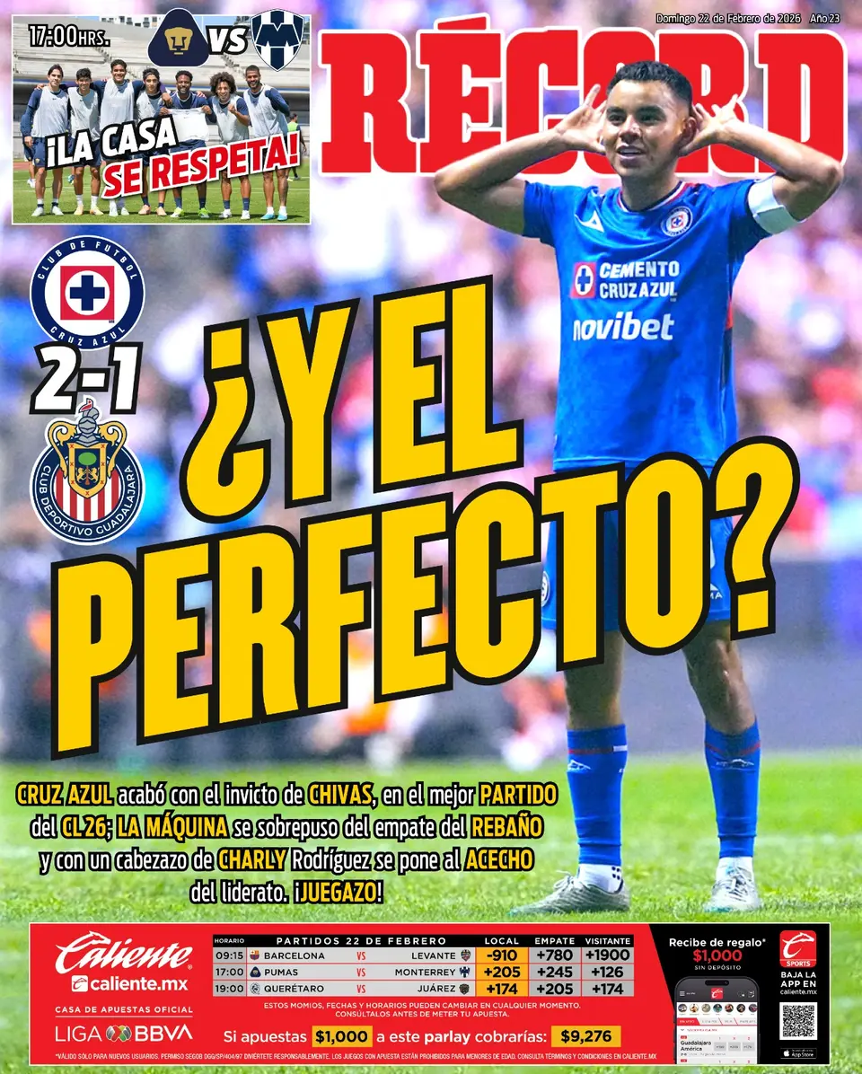 Portada RÉCORD 22 de febrero de 2026