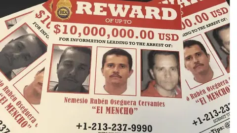 Estados Unidos ofrecía una recompensa millonaria por información que llevara a la captura de “El Mencho”, según reportes oficiales./ RS