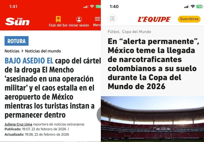 Medios internacionales reaccionaron a la muerte de 'El Mencho' | CAPTURA DE PANTALLA