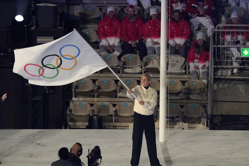 La presidenta del COI, Kirsty Coventry, en la ceremonia de clausura. | AP