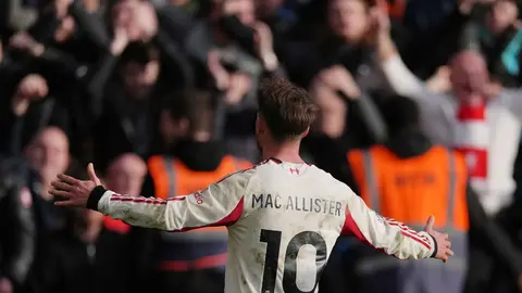 ¡Mac Allister al rescate! Liverpool vence agónicamente al Nottingham Forest en Premier League