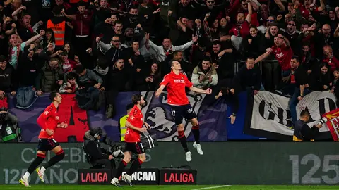 Festejo del Osasuna ante el Real Madrid | AP