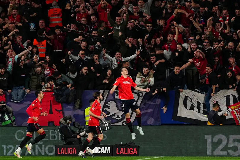Festejo del Osasuna ante el Real Madrid | AP