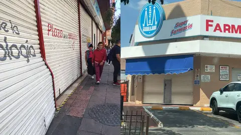 Comercios decidieron bajar sus cortinas ante el riesgo de brotes de violencia/X: @_enlinea-@informador