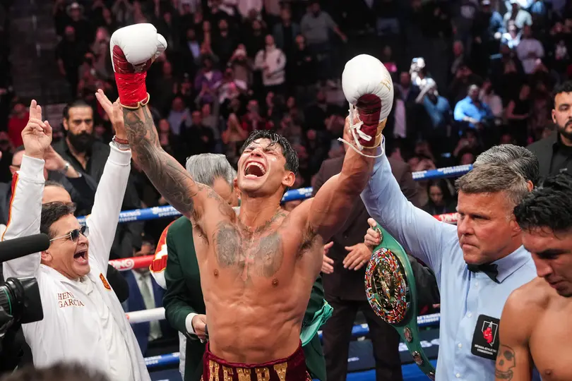Ryan García celebra su Campeonato Wélter | AP