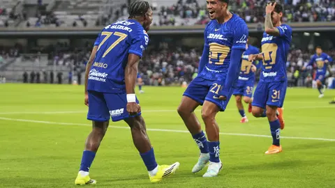 Pumas celebrando gol ante Rayados en CU l IMAGO7