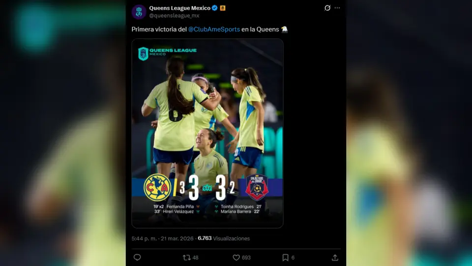 Primera victoria de América en la Queens League | X: @queensleague_mx