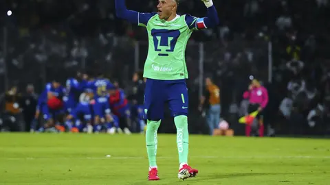 Keylor Navas de Pumas, en festejo de gol ante América en el Clásico Capitalino del Clausura 2026 | IMAGO7