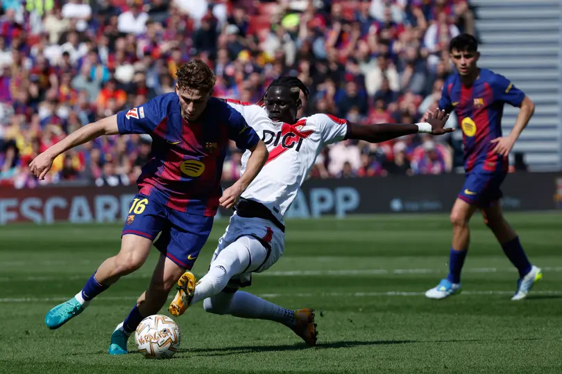 Fermín López durante el partido de Barcelona contra Rayo Vallecano | AP