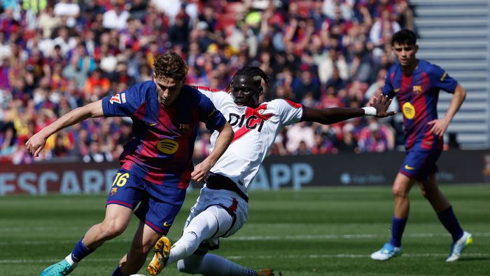 Fermín López durante el partido de Barcelona contra Rayo Vallecano | AP