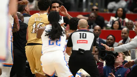 Pelea en la NBA: Cuatro expulsados en un tenso duelo entre Thunder y Wizards