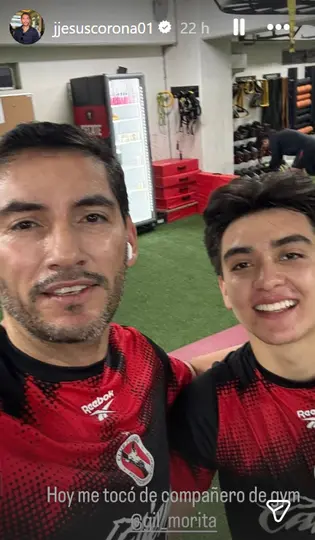 Gilberto Mora y Jesús Corona en el gimnasio | Captura de Pantalla