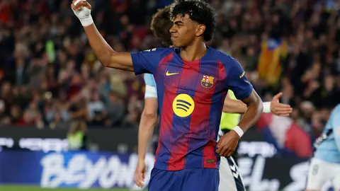 Lamine Yamal en el partido de Barcelona contra Celta de Vigo | AP