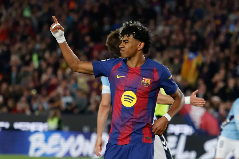 Lamine Yamal en el partido de Barcelona contra Celta de Vigo | AP