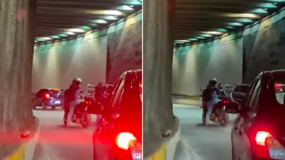 VIDEO: así asaltaron a automovilista en túnel de Cuajimalpa en pleno tráfico