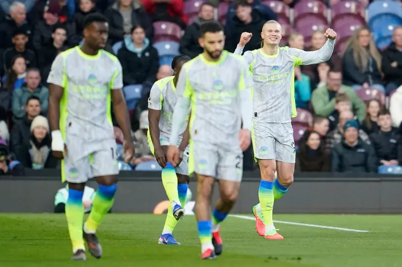 Erling Haaland Y Manchester City celebrando la victoria ante Burnley l AP