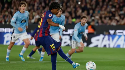 Lamine Yamal en el partido de Barcelona contra Celta de Vigo | AP