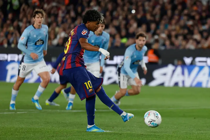 Lamine Yamal en el partido de Barcelona contra Celta de Vigo | AP