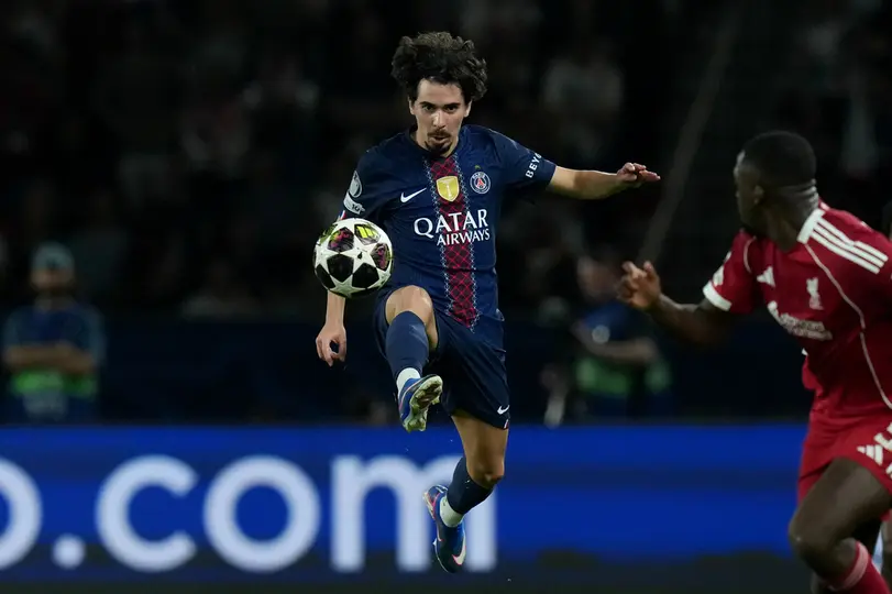 Vitinha en el partido de PSG contra Liverpool en Champions League | AP
