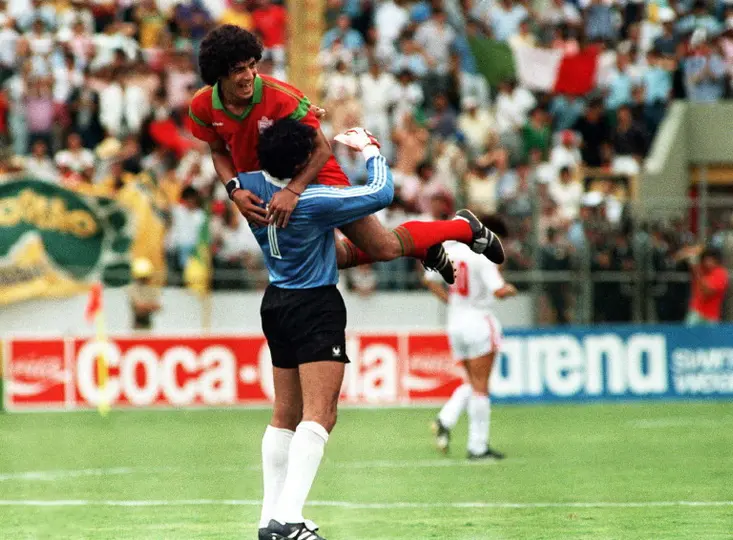 Marruecos celebrando su pase a Octavos de Final en México 1986