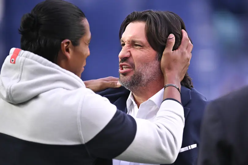 Joel Huiqui y Kikín Fonseca previo a la Final del Clausura 2026 de la Liga MX | IMAGO 7