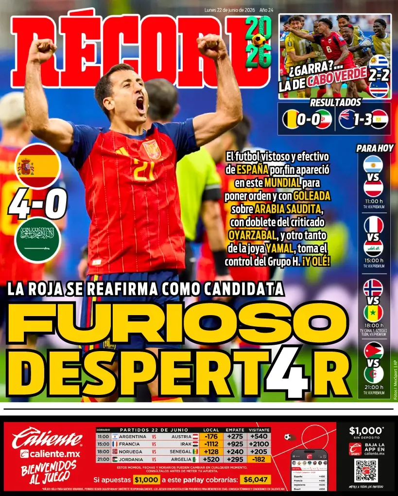 Portada RÉCORD 22 de junio de 2026