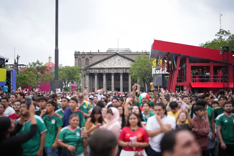 Aficionados en el Fan Fest de Guadalajara en el partido de México | IMAGO7