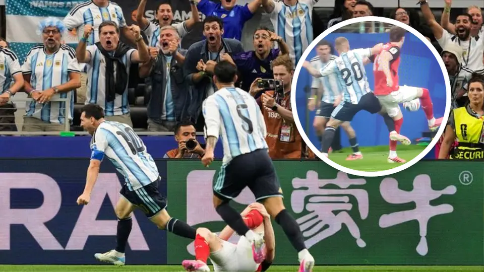 ¿Otra 'ayudadita'? La acción previa al segundo gol de Messi genera polémica en el Argentina vs Austria