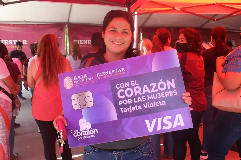 Las beneficiarias de la Tarjeta Violeta Bienestar recibirán un apoyo económico de 2 mil 600 pesos de manera bimestral./ Secretaria de Bienestar