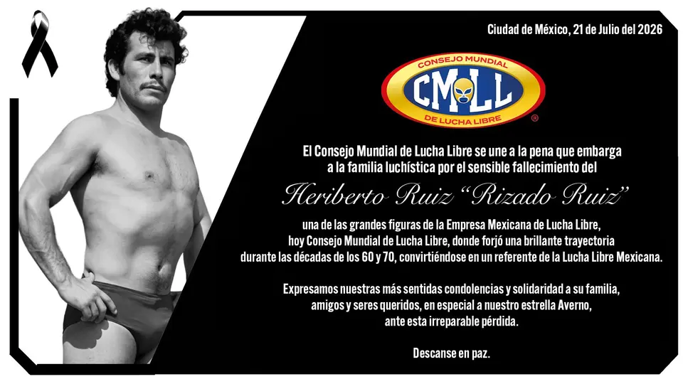 El CMLL anunció el fallecimiento de Heriberto Ruiz | X