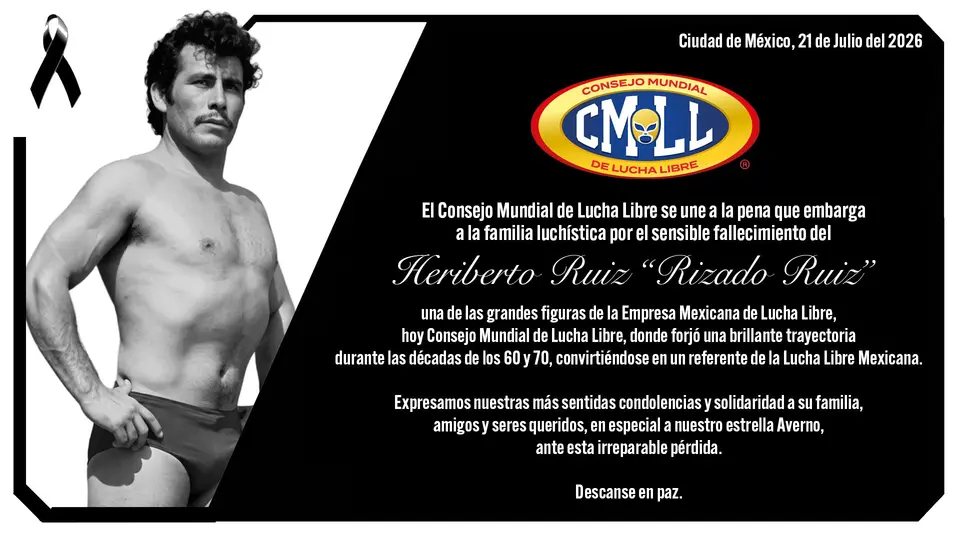 El CMLL anunció el fallecimiento de Heriberto Ruiz | X