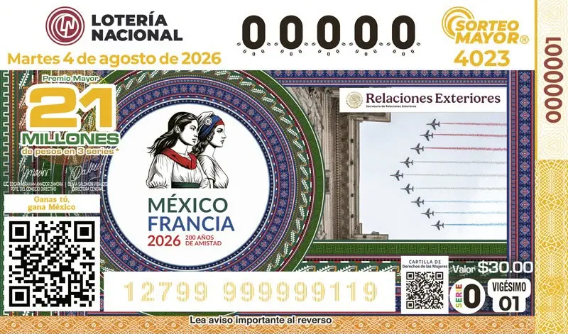 Autoridades de México y Francia encabezaron la presentación del billete conmemorativo del Bicentenario de las Relaciones Diplomáticas entre ambas naciones./ Especial