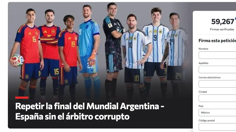 La petición en change.org
