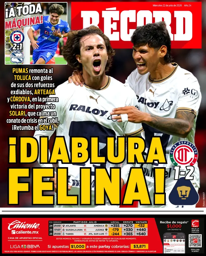 Portada RÉCORD 22 julio 2026