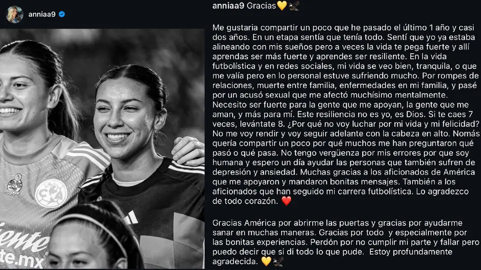 El mensaje de Annia Mejía | Captura de pantalla