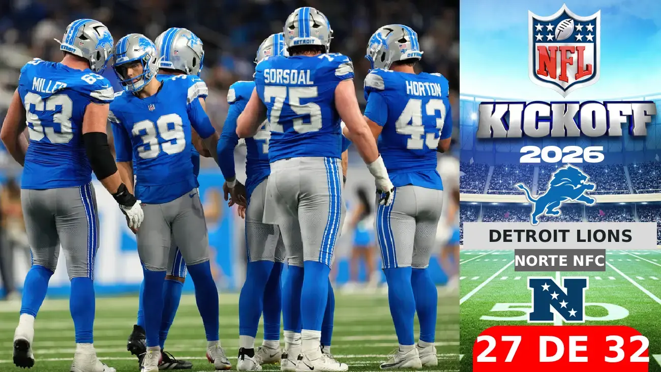 Todo lo que debes saber sobre los Detroit Lions rumbo al Kickoff 2026 de la NFL