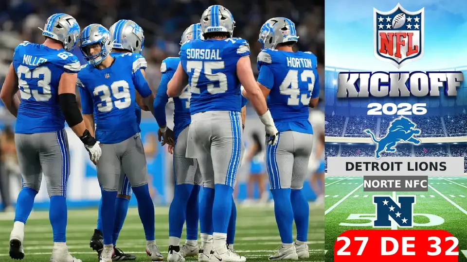 Todo lo que debes saber sobre los Detroit Lions rumbo al Kickoff 2026 de la NFL