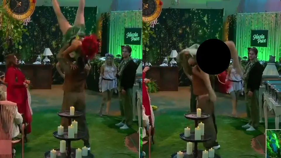Flor Vigna y Moisés Peñaloza realizaron una acrobacia durante la fiesta que terminó en un inesperado descuido. / LCDLF