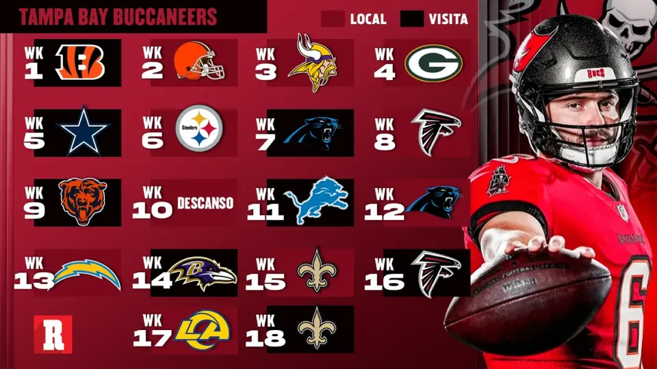 Calendario Tampa Bay Buccaneers 2026 | RÉCORD