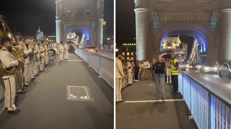 La policía británica intervino mientras Banda El Recodo tocaba en la vía pública de Londres. / Captura