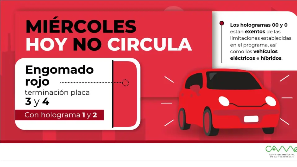 Los vehículos con engomado rojo, placas 3 y 4, y holograma 1 y 2, no circulan / Especial