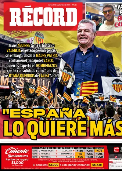 Portada RÉCORD 22 de septiembre de 2026