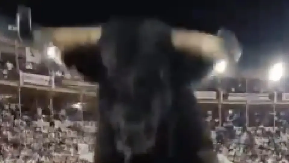Aficionado capta al toro enfrente de él | CAPTURA DE PANTALLA
