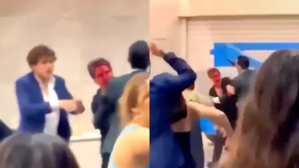 La celebración universitaria terminó con varias personas lesionadas tras el enfrentamiento / Especial