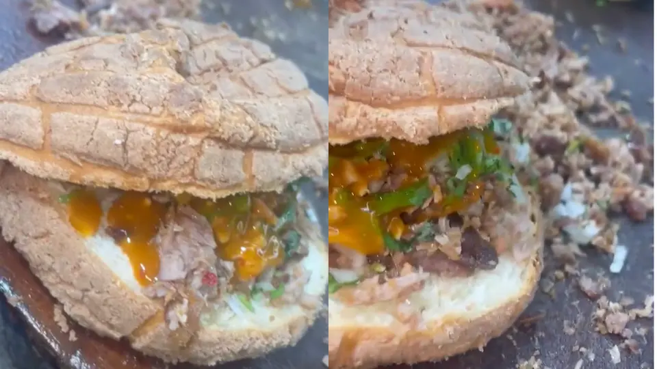Una concha fue utilizada como base para colocar carne de suadero, cebolla, cilantro y salsa / Especial