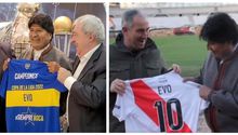 Evo Morales, expresidente de Bolivia, visitó a River y Boca el mismo día