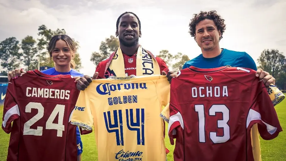 Club América: Markus Golden visitó Coapa y convivió con Scarlett Camberos y Memo Ochoa
